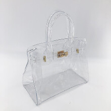 Fashion Clear Pvc Purse Bags For Womens See Through Plastic Bag For Working Waterprof Transparent Handbags