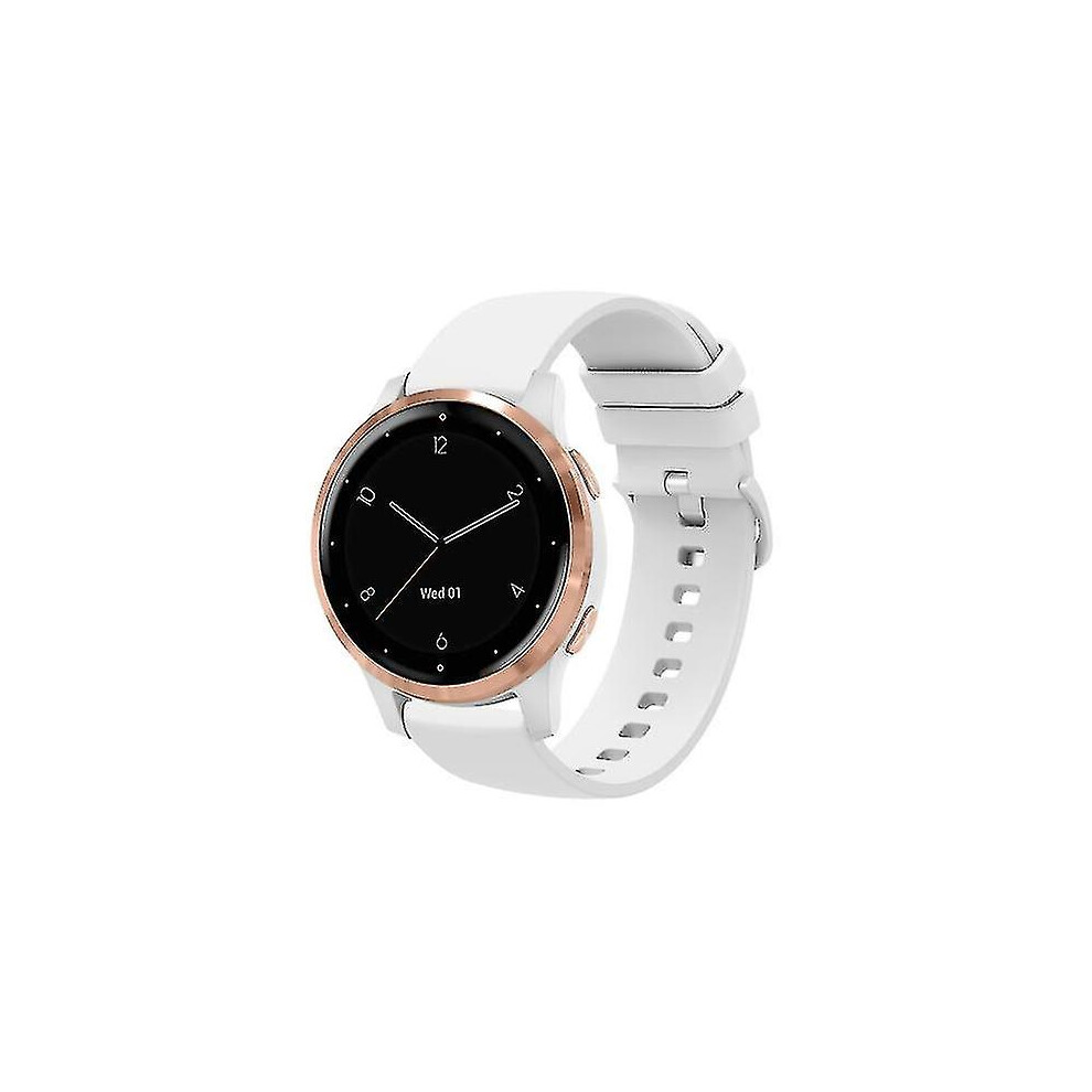 (White) For Garmin Vivoactive 4S 18Mm Solid Color Soft Silicone Watch Band White 3010291985655