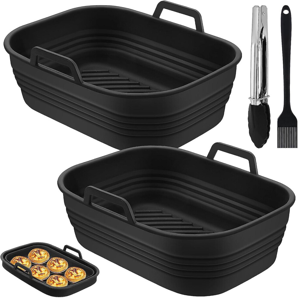 Foldable Silicone Air Fryer Liners For Dual Air Fryer Ninja Af400uk  Af451uk