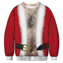 (BFT067, Eur Size XXL) Unisex's Ugly Christmas Sweater 3d Digital Print Holiday Party Crewneck Sweatshirt Pullover Men Women Tacky Xmas Jumper Tops