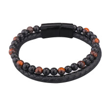 (4) Humanic Trio Maxhematie Beaded Bracelets Pro Max Hematie Hematite For Unisexbracelets