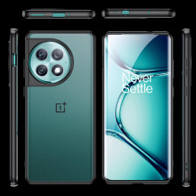 (transparent-black, no magnet) For Oneplus 12 Case, Thin Transparent Hard Plastic Crystal Cover, Anti-scratch Shookproof Protection Case