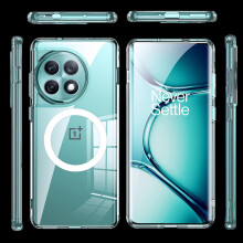 (transparent, with magnet) For Oneplus 12 Case, Thin Transparent Hard Plastic Crystal Cover, Anti-scratch Shookproof Protection Case