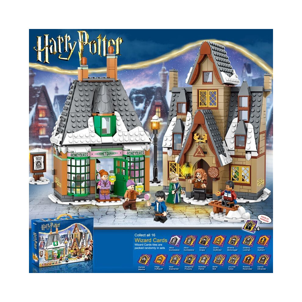 (Hogsmeade) Harry Building Potter Blocks Assembling Educational Toy Model Belfry Castle