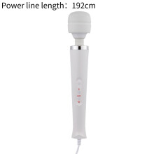 (White UK) Magic Wand Vibrator Massager Electric For Women Adult Sex Toy Silicone Material
