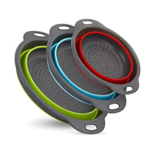Collapsible Colander, 3 Pcs Collapsible Strainer, Colander Perfect For Draining Pasta, Fruits And V