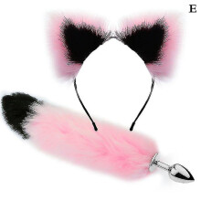 (E.) Sexy Foxmetal Butt Plug Tail With Hairpin Kit Tail For Couple Cosplay Foxtail Al Plug For Couple Sexgames