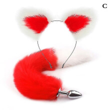 (vs) Sexy Foxmetal Butt Plug Tail With Hairpin Kit Tail For Couple Cosplay Foxtail Al Plug For Couple Sexgames