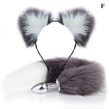 (f) Sexy Foxmetal Butt Plug Tail With Hairpin Kit Tail For Couple Cosplay Foxtail Al Plug For Couple Sexgames