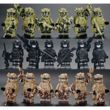 (Style A) 18pcs building blocks military figures boys police special forces military dolls soldiers and children's puzzle fit Lego