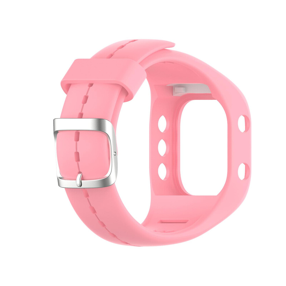(Pink) Fiauli Watchband Replacement Comfortable Silicone Adjustable Smart Watch Band Strap For Polar A300 Pink