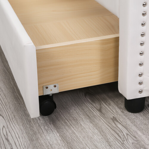 Faux Leather Double Bed Frame with Drawers 2