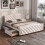 Faux Leather Double Bed Frame with Drawers 12