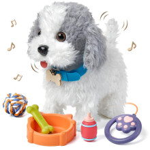 Walking Dog Toys for Kids, Plush Electronic Pets Dog Singing Puppy, Toy Dogs Walk and Bark on a Lead, Interactive Toys Dog for Kids 3 4 5 6 7+ Years