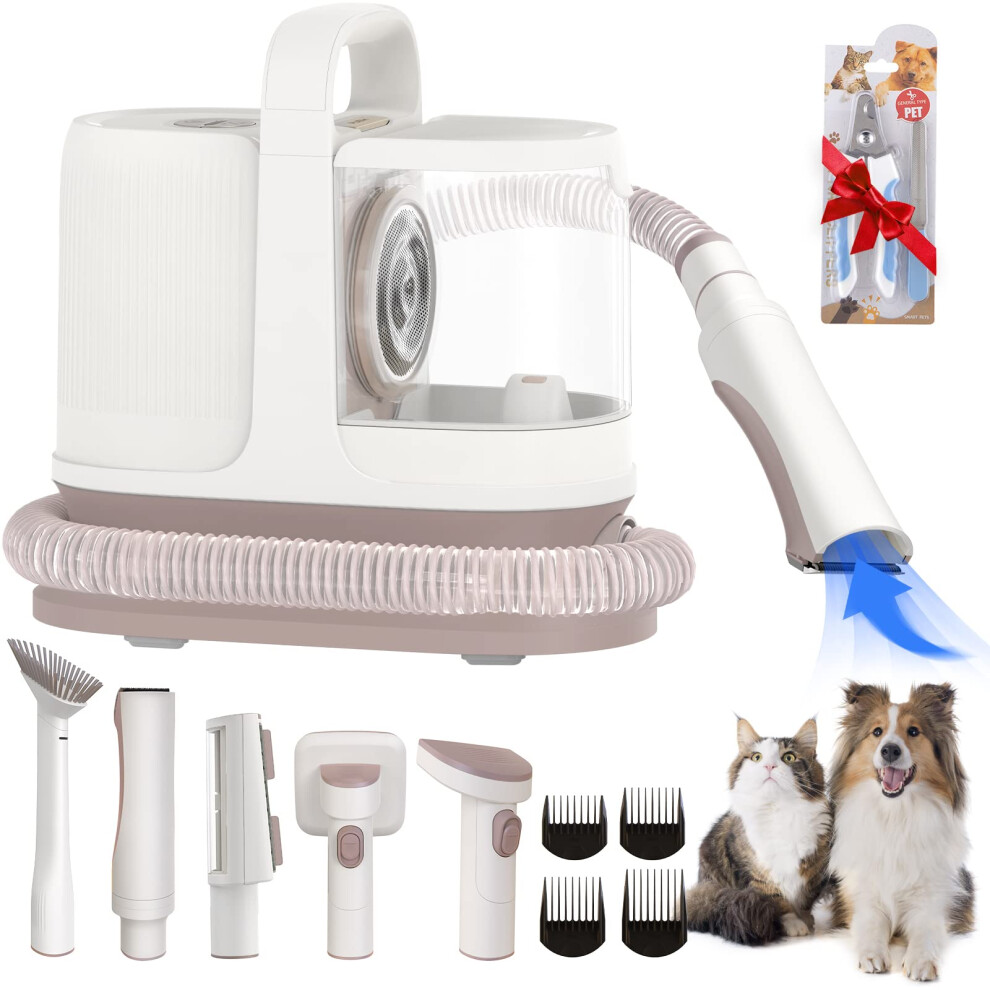 Dog Grooming Vacuum Kit,Dog Vacuum for Shedding Grooming,Pet Hair Vacuum 99% Hair-Powerful Suction & Low Noise,Dog Cat Vacuum Groomer,7 Pet Grooming