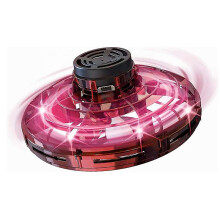 (Red) Mini Drone Led Ufo Type Flying Helicopter Spinner Fingertip Flight Gyro Drone Aircraft Toys Adult Kids Gifts