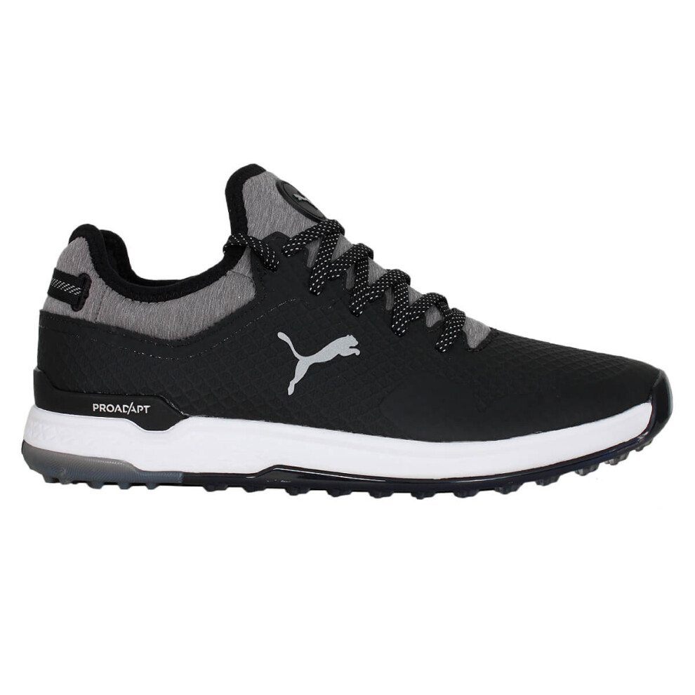 (UK 10, Black/Silver/Quiet Shade) Puma Golf Mens PROADAPT ALPHACAT Spikeless Waterproof Golf Shoes