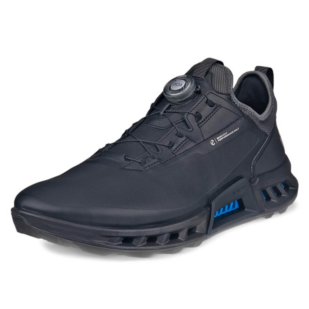 (UK 10, Black) Ecco Mens 2024 M Biom C4 Boa Fastening Waterproof Leather Spikeless Golf Shoes