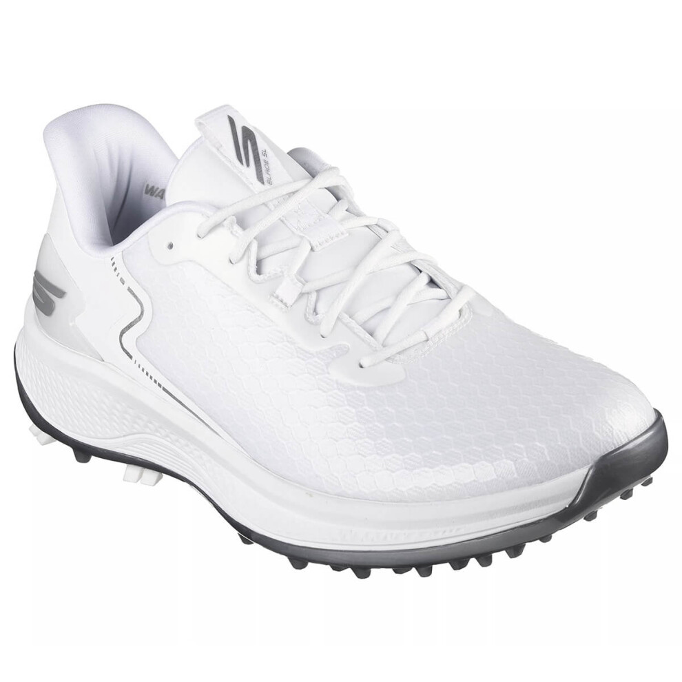 (UK 9, White) Skechers Mens 2024 Go Golf Blade GL Slip Ins Waterproof Lightweight Golf Shoes