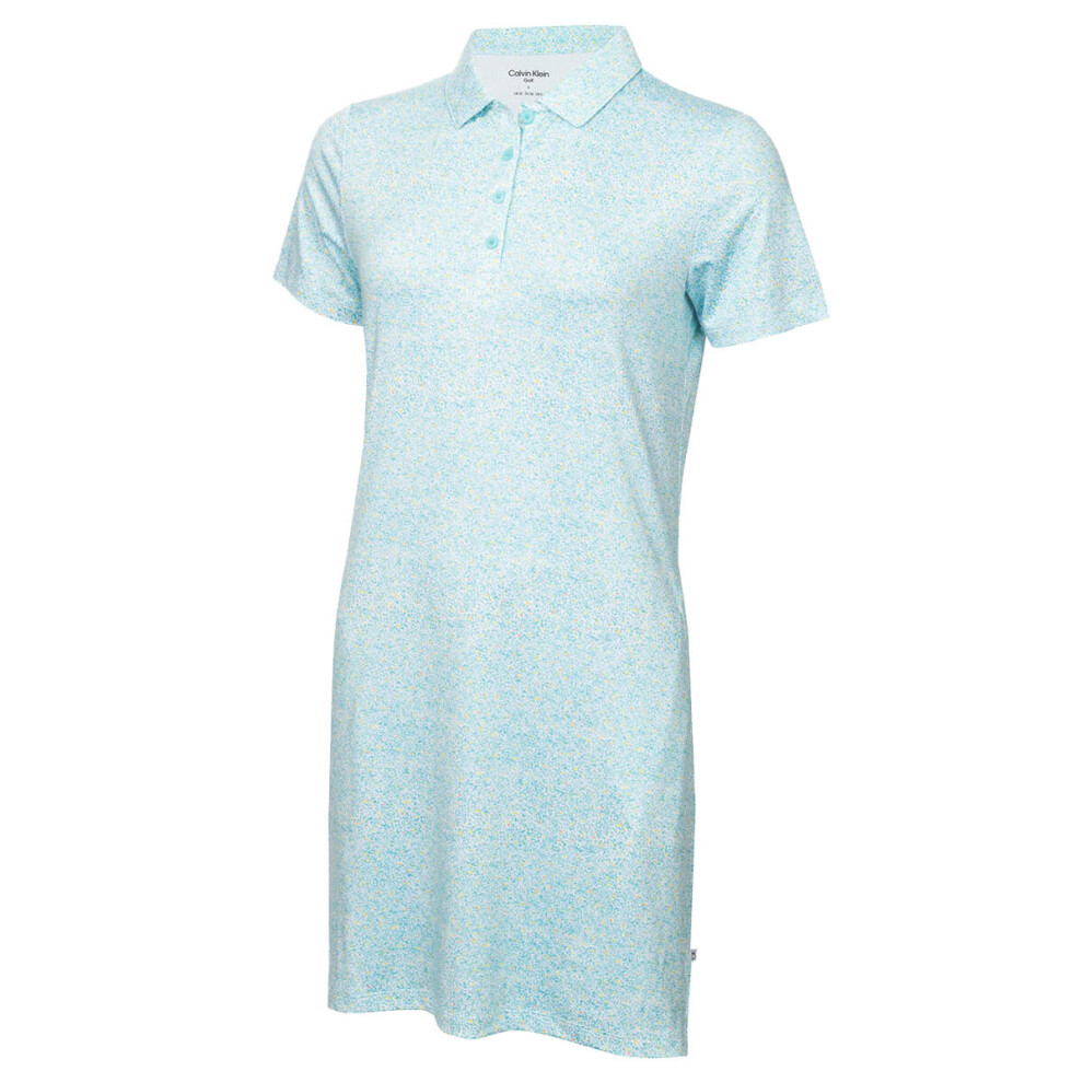 (UK 10, Light Opal) Calvin Klein Womens 2022 Hamlin Breathable Moisture Wicking Polo Golf Dress