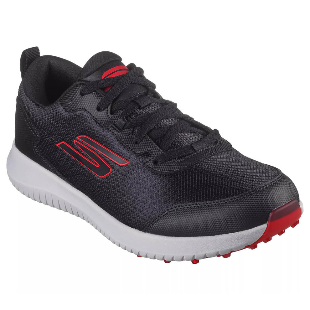 (UK 9, Black/Red) Skechers Mens 2024 Go Golf Max Fairway 4 Water Repellent Lightweight Golf Shoes