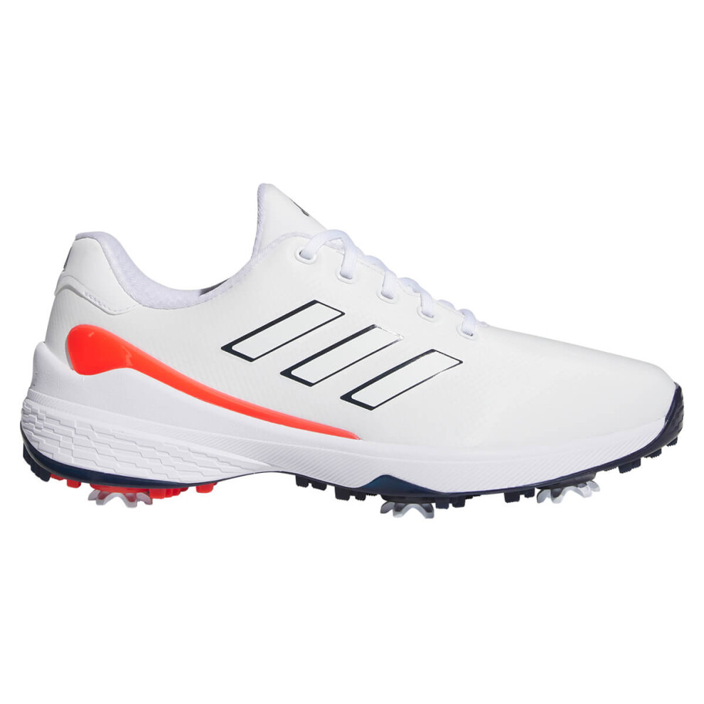 (UK 7, White/Navy/Red) adidas Golf LG23 Lightweight Recycled Spiked Traxion Golf Shoes