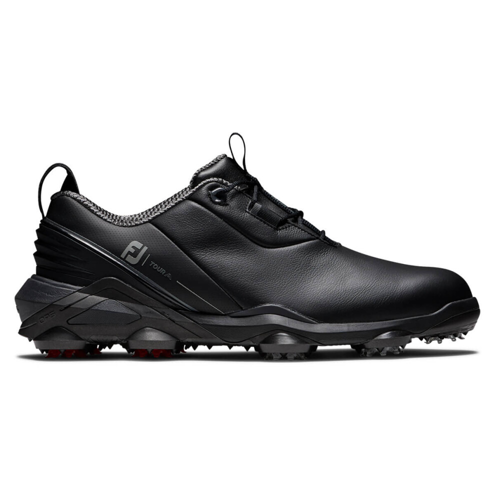 (UK 7, Black/Charcoal/Red) FootJoy Mens Tour Alpha Waterproof Leather Supportive Comfort Golf Shoes