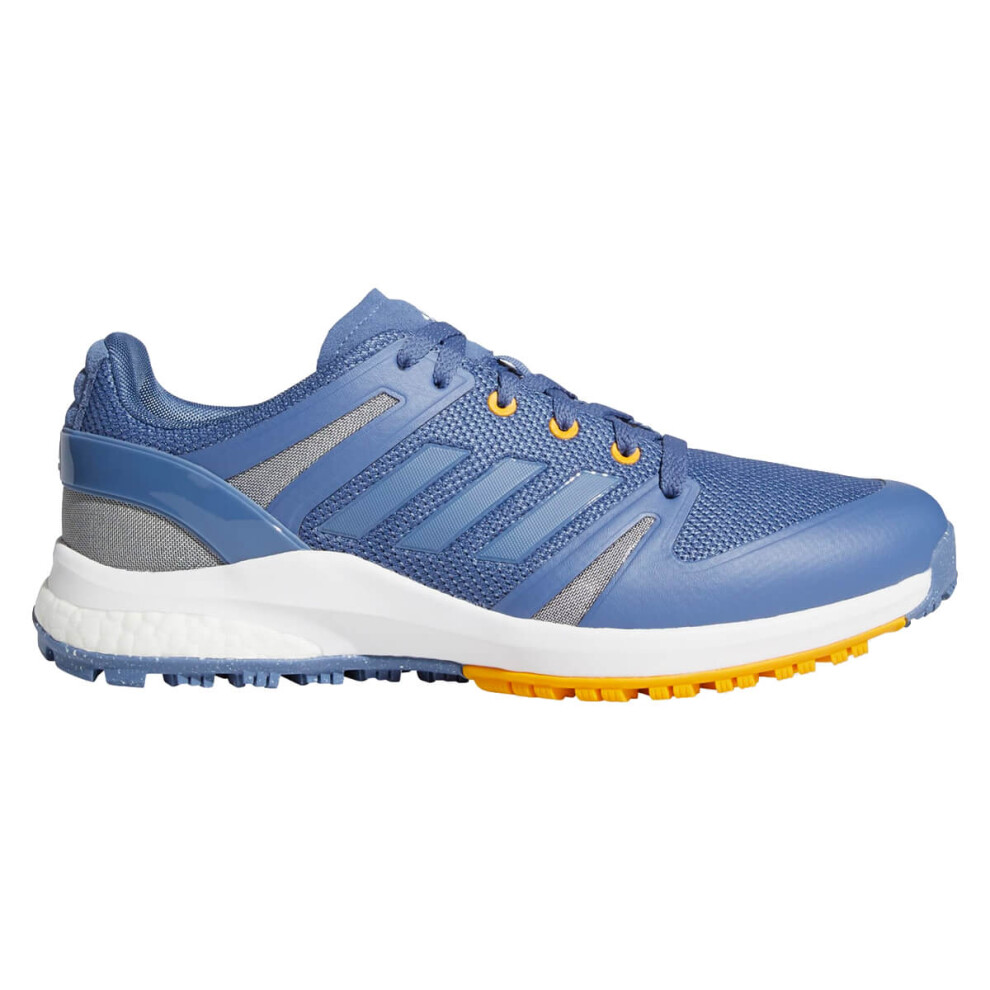 (UK 7, Crew Blue/Crew Yellow) adidas Golf Mens EQT SL Lightweight Spikeless Sport Textile Golf Shoes