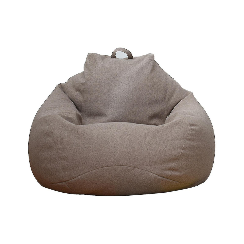 (Brown, 90 * 110cm) New Extra Large Bean Bag Chairs Couch Sofa Cover Indoor Lazy Lounger For Adults Kids Promotion Price