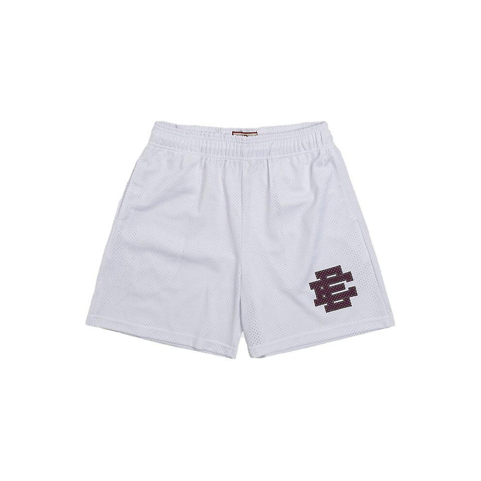(white, XL) Eric Emanuel Ee Basic Short New York City Skyline 2023 Summer Casual Shorts Fitness Sweatpants Gym Workout Mesh Sport Shorts Men