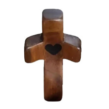 Olive Wood Pocket Cross Smooth Texture Pocket-sized Stress Relief Spiritual Companion Cross My Heart Encouragement Gift Wooden Cross Across
