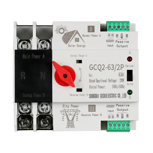 Photovoltaic Solar Power Automatic Transfer Switch Din Rail 2p 63a Ac220v Pv System Power To Power