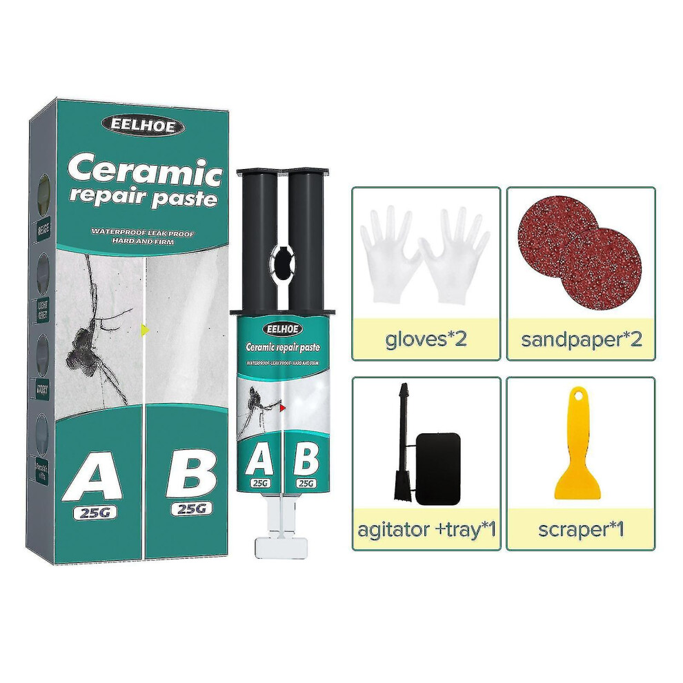 Porcelain Repair Ceramics Enamel Fiberglass Porcelain Acrylic Repair Kit Tile Tub Sink And Shower Repair For Scratch, Holes, Cracks Kb
