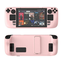 (pink) Protective Case With Kickstand For Steam Deck Hard Pc Military Grade Protector Cover Compatible With Steam Deck