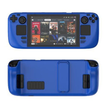 (dark blue) Protective Case With Kickstand For Steam Deck Hard Pc Military Grade Protector Cover Compatible With Steam Deck