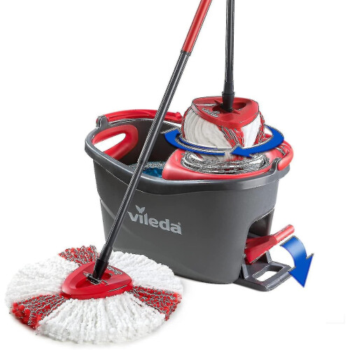 Qazx 2-Pack Red Microfiber Replacement Mop Heads for Universal 360 Spin Mop - Ultra-Absorbent, Scratch-Free Wet/Dry Floor Cleaning