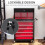 Homcom HOMCOM Rolling Tool Chest Lockable Roller Cabinet with with 14 Drawers Red 5