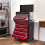 Homcom HOMCOM Rolling Tool Chest Lockable Roller Cabinet with with 14 Drawers Red 7
