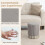 Costway Round Velvet Ottoman Footrest Tufting Vanity Stool Grey 4