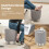 Costway Round Velvet Ottoman Footrest Tufting Vanity Stool Grey 2