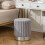 Costway Round Velvet Ottoman Footrest Tufting Vanity Stool Grey 6