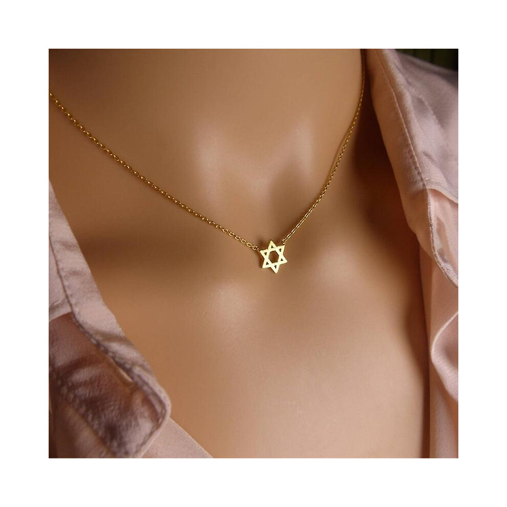 Retro Jewish Jewelry Star of David Pendant Necklace for Women Chain Stainless Steel Israel Emblem Ta