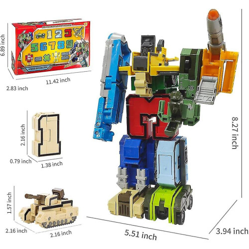 Creative Blocks Assembling Educational Blocks Action Figure Transformation Number Robot Deformation Robot Toy 2