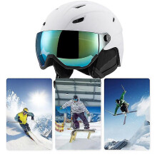 (PURPLE, XL) Ski Helmet With Ski Goggles, Snowboard Helmet And 2-in-1 Visor Goggles Set