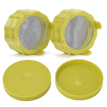 (Green, 6pcs) Sprouting Lids, Plastic Sprout Lid With Stainless Steel Screen For Wide Mouth Mason Jars