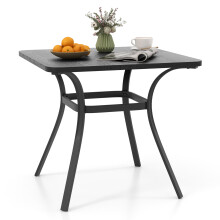 Garden Bistro Dining Table Square Poolside Table W/ 4 Curved Legs