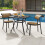 Costway Garden Bistro Dining Table Square Poolside Table W/ 4 Curved Legs 8