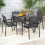 Costway Garden Bistro Dining Table Square Poolside Table W/ 4 Curved Legs 9