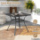 Costway Garden Bistro Dining Table Square Poolside Table W/ 4 Curved Legs 5