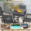Costway Garden Bistro Dining Table Square Poolside Table W/ 4 Curved Legs 4